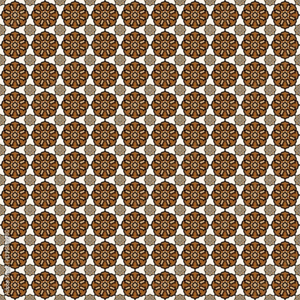 Fototapeta seamless pattern with geometric flowers abstract background vector