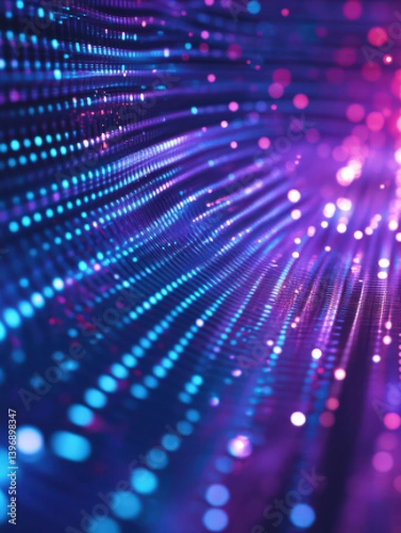 Fototapeta Digital Data Stream: Dive into the intricate world of data with this stunning visual of digital light, showcasing the elegant flow and connections of information within the digital landscape.