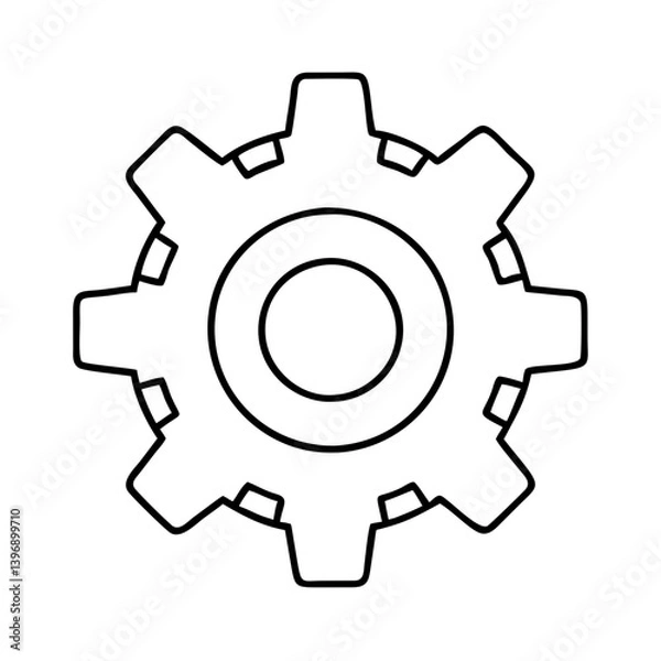 Fototapeta settingsgear icon, settingsgear line art - simple line art of settingsgear, perfect for settingsgear logos and icons