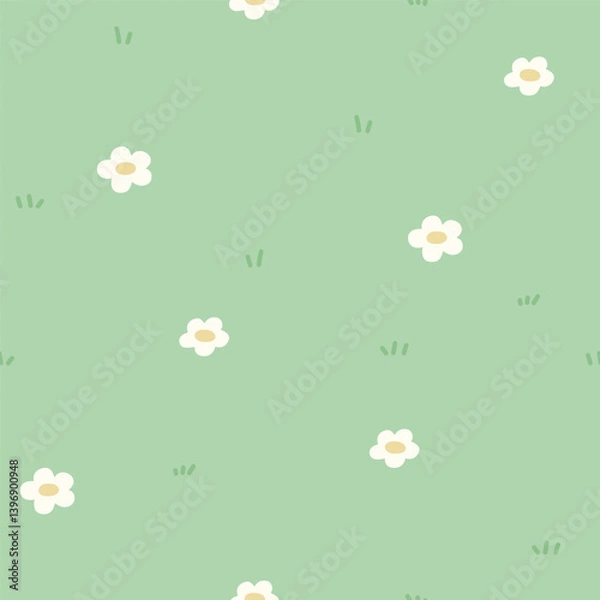 Fototapeta seamless pattern with daisies