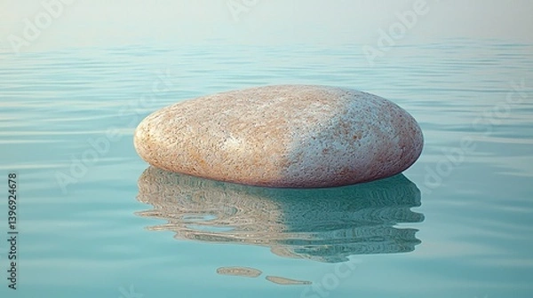 Fototapeta Smooth stone on calm water