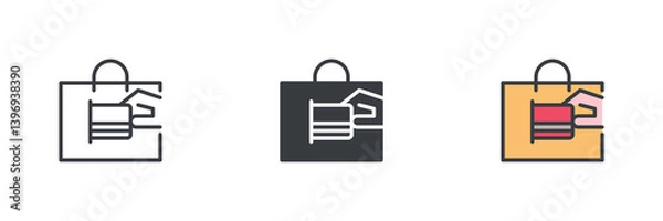 Fototapeta In Store Card Payment different style icon set