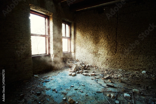 Obraz Abandoned old building room