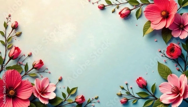 Obraz Subtle repeating floral motif on a textured surface , aesthetic, style, muted