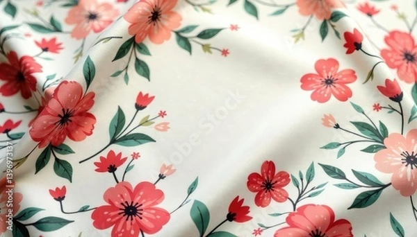Obraz Subtle repeating floral print on soft surface, soft, delicate, romantic