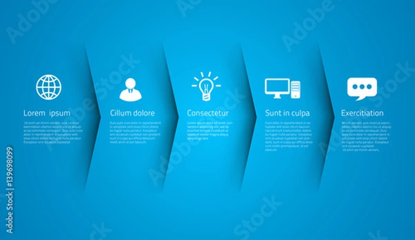 Obraz Kolorowe menu lub strzałki w stylu infografiki