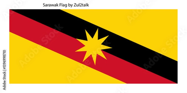Obraz Negeri Sarawak Flag vector	