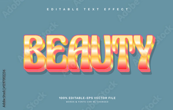 Fototapeta Beauty editable text effect template