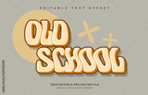 Fototapeta Old school editable text effect template