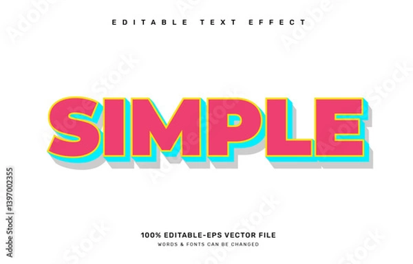 Fototapeta Simple editable text effect template