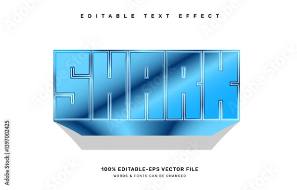 Fototapeta Shark editable text effect template