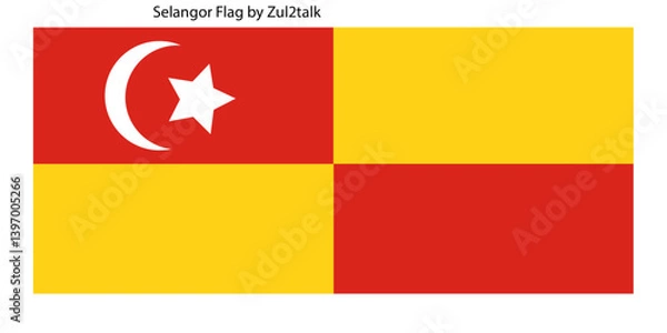 Obraz Negeri Selangor Flag vector	