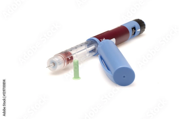 Fototapeta insulin injections isolated on white background
