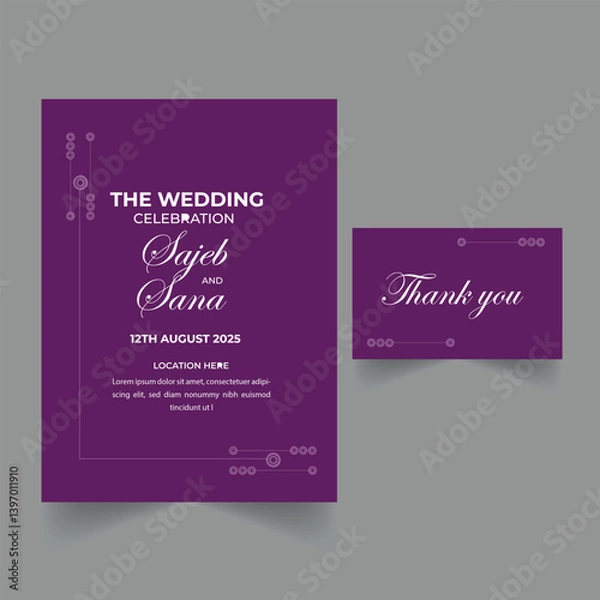 Obraz Wedding invitation card design template.