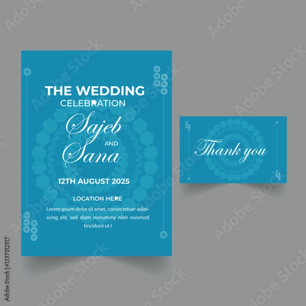 Obraz Wedding invitation card design template.