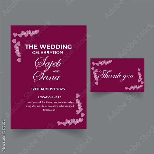 Obraz Wedding invitation card design template.