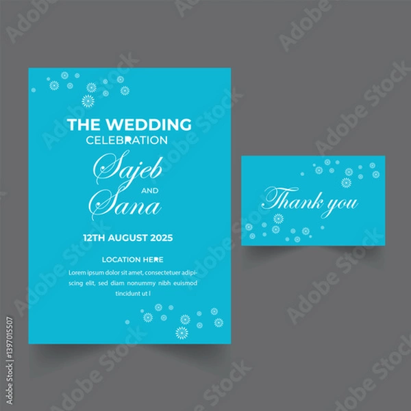 Obraz Wedding invitation card design template.