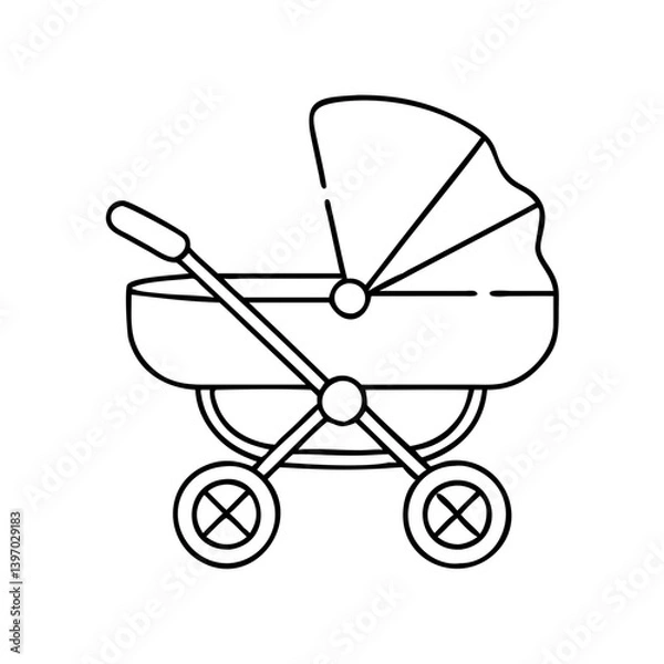 Fototapeta stroller icon, stroller vector illustration-simple illustration of stroller, perfect for stroller logos and icons