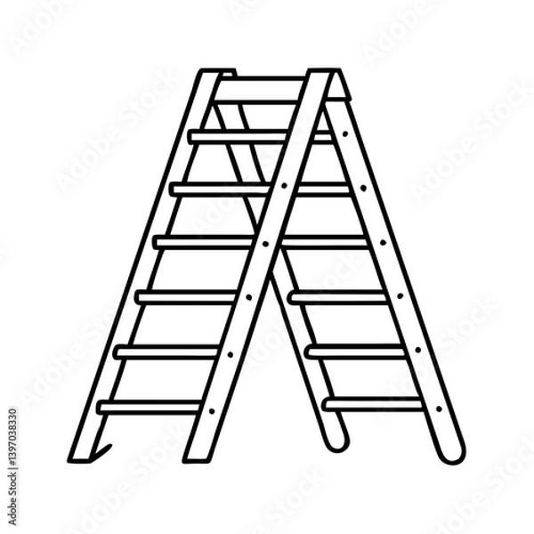Fototapeta ladder icon, ladder vector illustration-simple illustration of ladder, perfect for ladder logos and icons