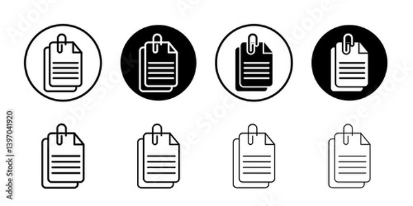 Obraz Attach document icon Flat fill set collection