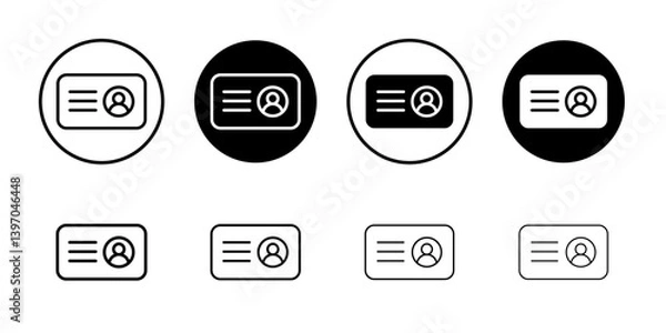 Obraz Id card icon (2) Flat fill set collection