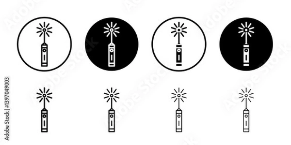 Fototapeta Pointer laser icon Flat fill set collection