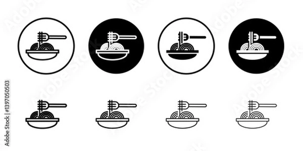 Fototapeta Spaghetti icon Flat fill set collection