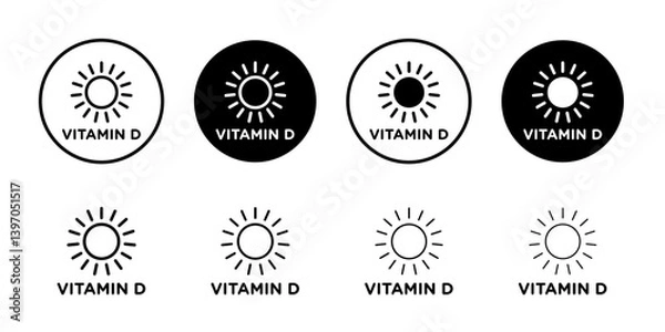 Obraz Vitamin d icon Flat fill set collection
