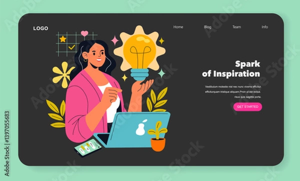 Fototapeta Workflow. Flat Vector Illustration