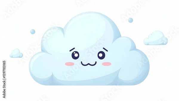 Fototapeta Flat Modern Visual of Cloud Computing Trends: Dynamic Digital Analytics & Evolving Network Architectures for Future Enterprise Technology Advancements