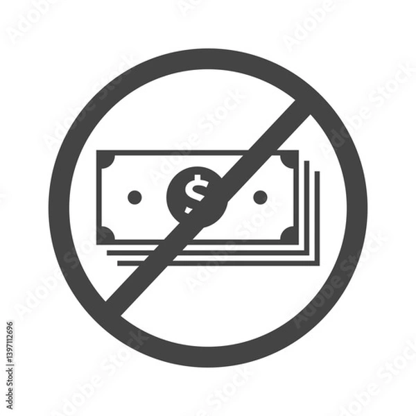 Obraz No money dollar currency in saving account icon with flat style