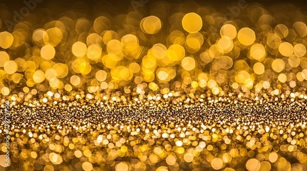 Obraz High-end golden shimmer background with fine glitter particles and soft blurred lighting effects