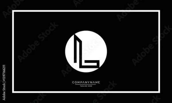 Obraz L or LL Alphabet letters logo vector monogram icon