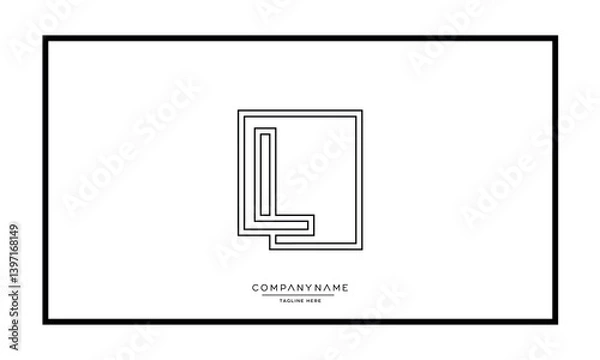 Obraz L or LL Alphabet letters logo vector monogram icon