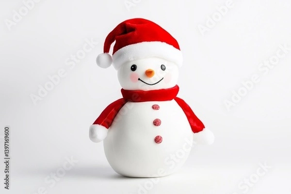 Fototapeta snowman isolated on white background, generated AI