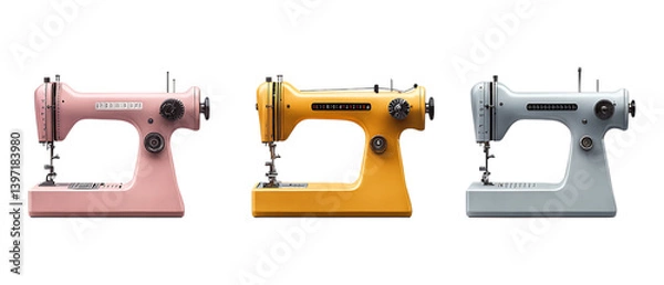 Fototapeta Pack of Sewing Machine Set Against Transparent Background for Craft or Tailoring Projects