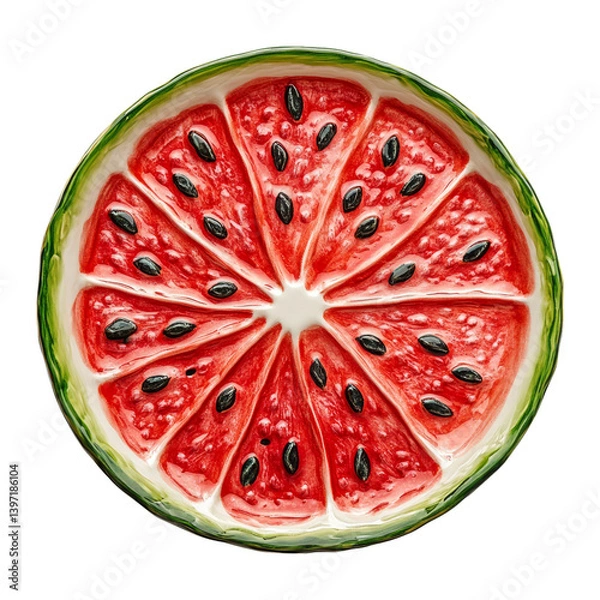 Fototapeta Fresh Watermelon Slice Isolated on Transparent Background