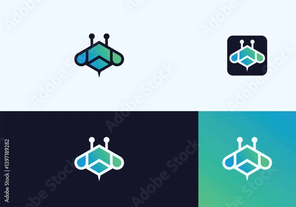 Obraz Modern Bee technology logo design