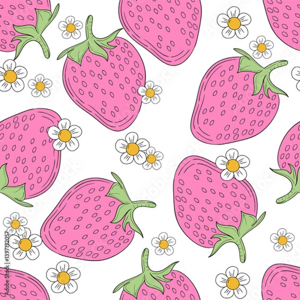 Obraz seamless strawberry pattern 