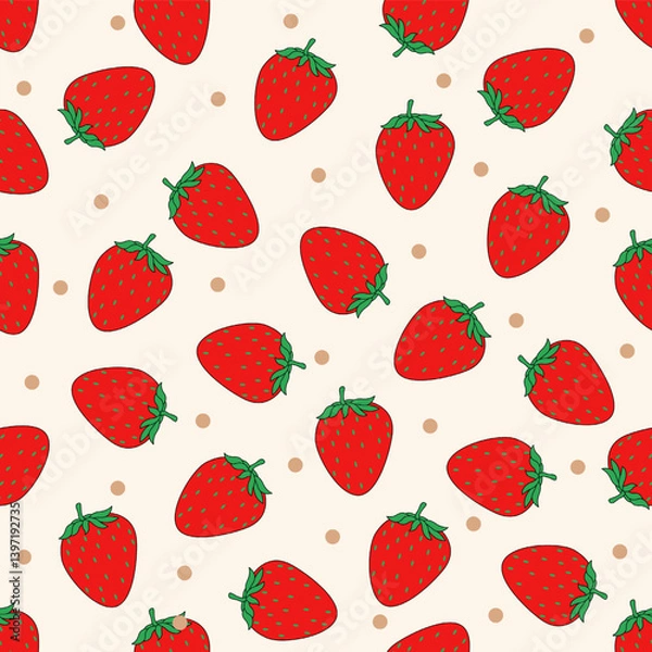 Obraz seamless strawberry pattern 