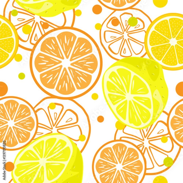 Obraz seamless lemon pattern vector