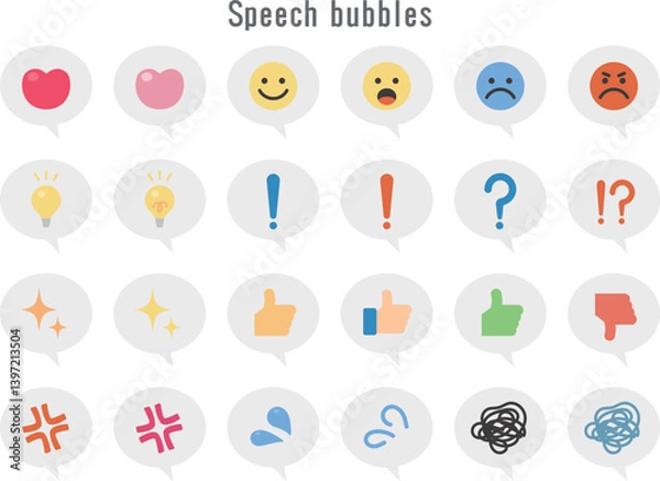 Obraz 絵文字アイコンの吹き出しセット