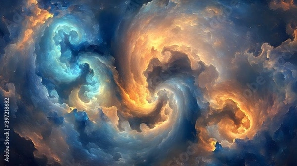 Fototapeta Abstract Swirling Colors in Otherworldly Background Design