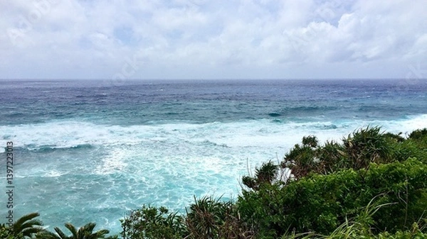 Obraz 鹿児島県沖永良部島の荒れた海