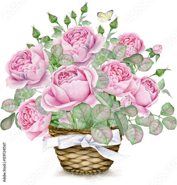 Obraz Flower bouquet of pink roses