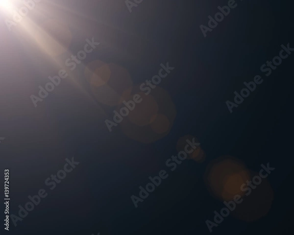 Fototapeta Realistic digital lens flare in black background
