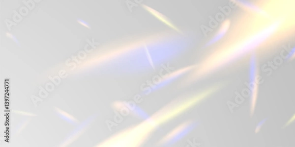 Fototapeta Light effect and zigzag ribbon falling from above on a beam of light, tinsel vector