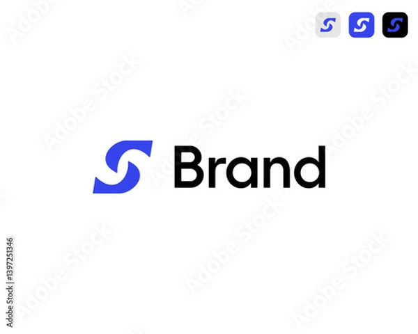 Fototapeta Letter S With Abstract Modern Minimalist For Brand or Business Vector Logo Design Illustration