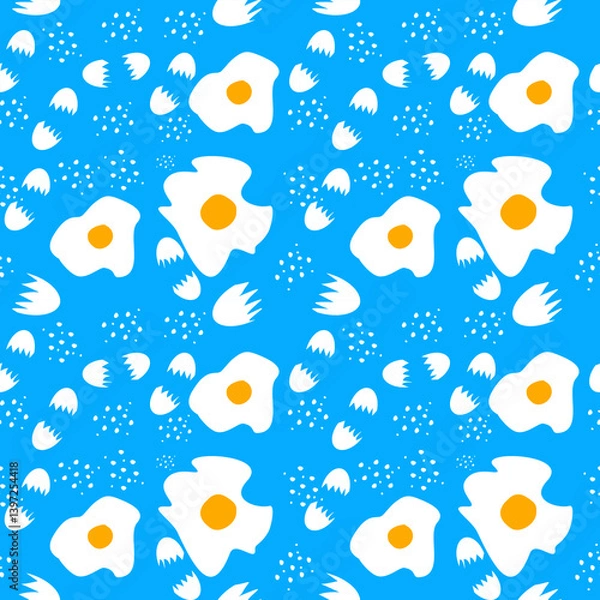 Fototapeta seamless pattern with hearts and clouds