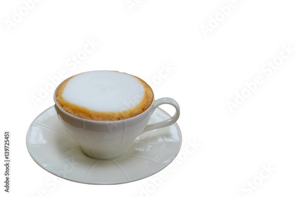 Obraz Latte coffee on wooden table